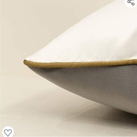 Set of 2 Velvet and Satin with Gold Stripe Pillow Covers (one large- one small) - Picture 8 of 11